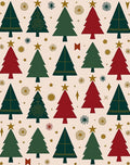 Festive Forest Trees Gold Star Rug