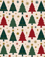 Festive Forest Trees Gold Star Rug