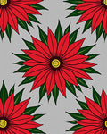 Vibrant Red Floral Garden Rug
