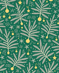 Green White Yellow Holiday Ornaments Tree Rug
