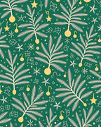 Green White Yellow Holiday Ornaments Tree Rug
