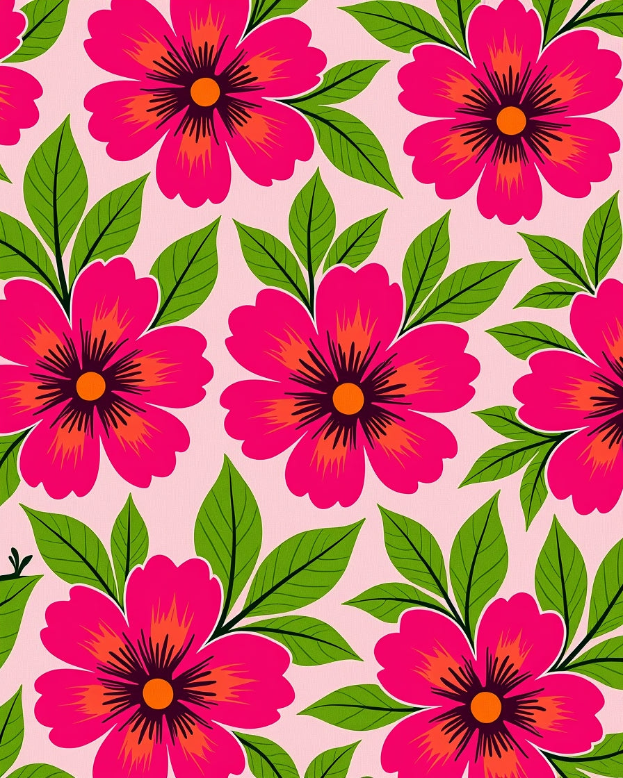 Vibrant Fuchsia Tropical Bloom Rug