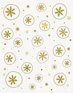 Golden Snowflake Scattered Circular Rug