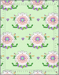Pastel Rose Heart Garden Rug