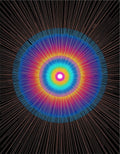 Vibrant Radial Rainbow Burst Rug