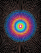 Vibrant Radial Rainbow Burst Rug
