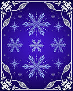 Deep Blue Snowflake Scatter Rug