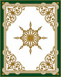Elegant Gold Green Starburst Medallion Rug