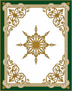 Elegant Gold Green Starburst Medallion Rug