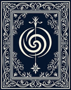 Navy Ivory Ornate Floral Scroll Rug