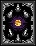 Mystical Moon Black White Creatures Rug