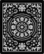 Black White Floral Mandala Rug