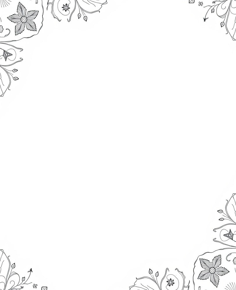 Artistic Floral Vines Border Rug