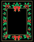 Festive Holly and Red Bow Rug
