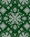 Forest Green Snowflake Mandala Rug
