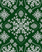 Forest Green Snowflake Mandala Rug