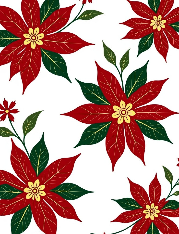 Red Poinssetia Garden Foliage Rug