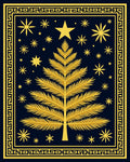 Golden Palm Tree Starry Night Rug