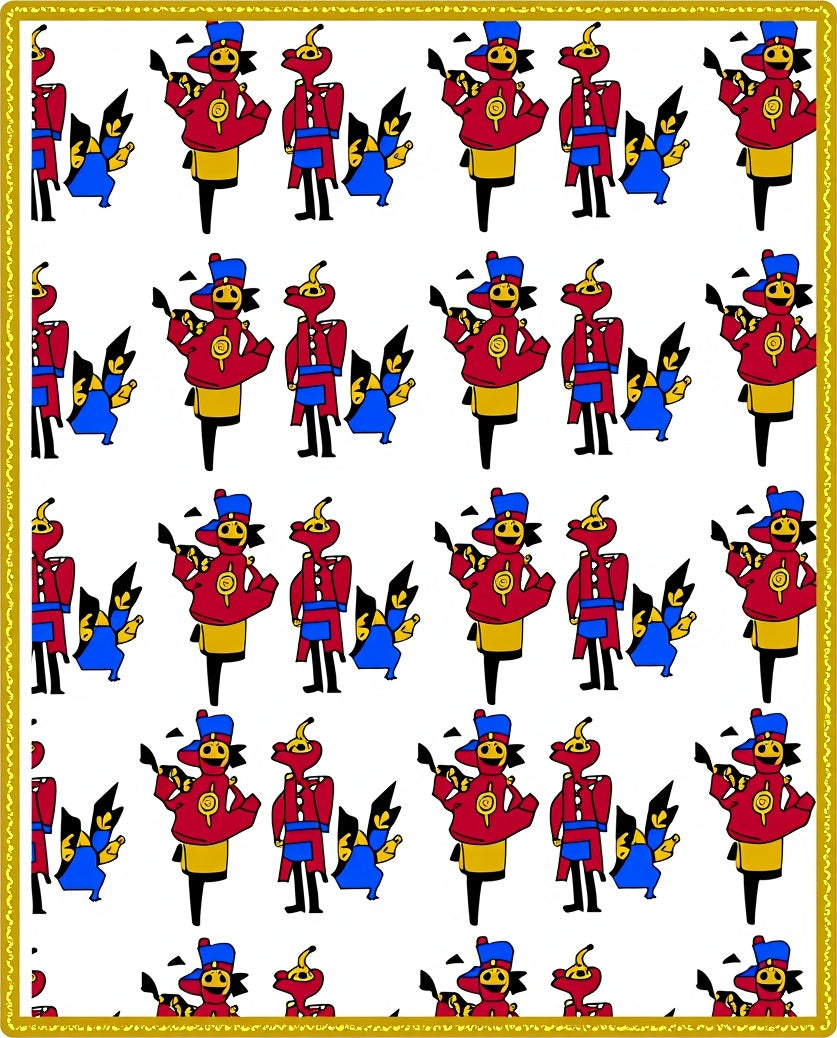 Whimsical Red And Blue Soldier Companions Rug