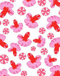 Vibrant Crimson Abstract Floral Rug