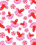 Vibrant Crimson Abstract Floral Rug