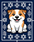 Cute Puppy Snowflake Joy Rug