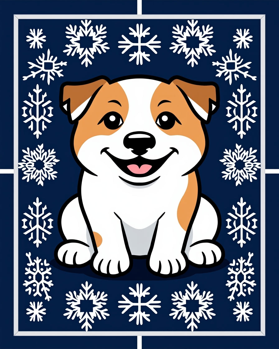 Cute Puppy Snowflake Joy Rug