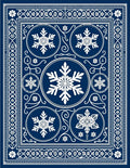 Navy White Snowflake Medallion Rug