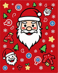 Jolly Santa Christmas Icons Red Rug