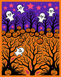 Spooky Ghosts and Jack O Lanterns Forest Rug