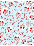 Light Blue Red Whimsical Whimsical Fruit Vines Rug