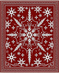 Scarlet White Winter Bloom Rug
