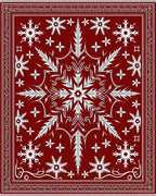 Scarlet White Winter Bloom Rug