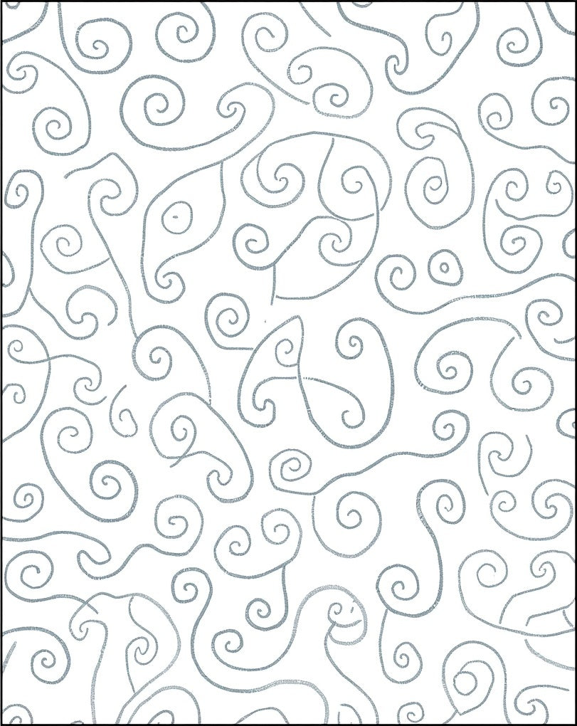 White Gray Swirling Lines Rug