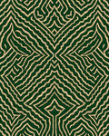 Emerald Green Wavy Lines Geometric Rug