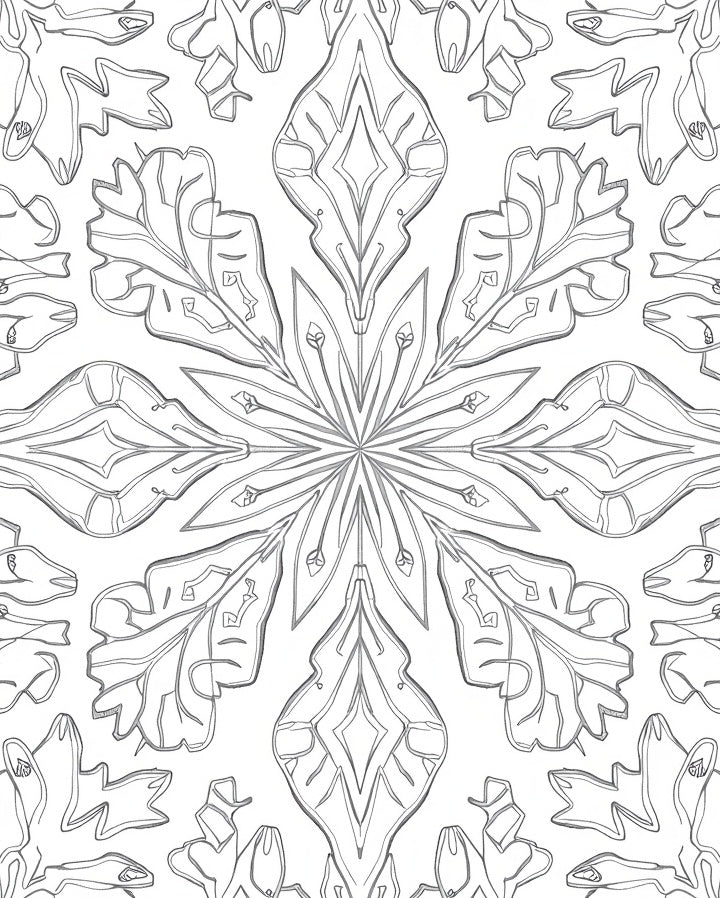 Monochromatic Floral Mandala Outline Rug