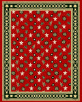 Red Festive Star Floral Border Rug