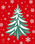 Crimson Tree Snowflakes Christmas Collection Rug