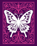 Whimsical Purple Pink Butterfly Garden Rug