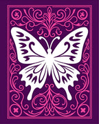 Whimsical Purple Pink Butterfly Garden Rug