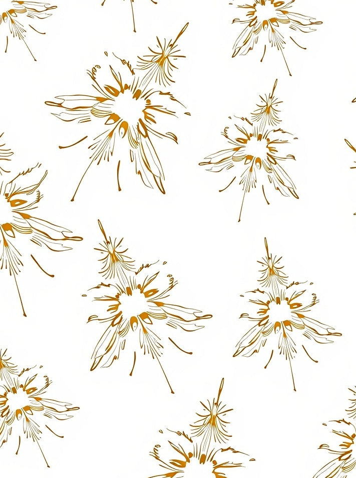 Golden Floral Burst Abstract Art Rug