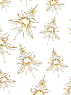 Golden Floral Burst Abstract Art Rug