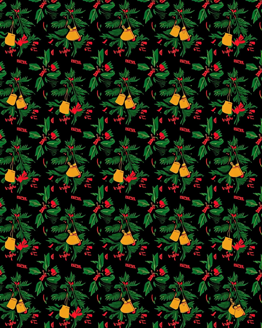 Golden Bells With Green Foliage Rug