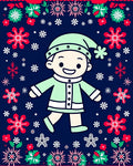 Christmas Character Snowflake Border Rug
