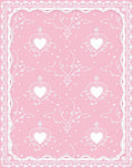 Pink White Heart Lace Border Rug
