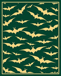 Golden Bats Fluttering Dark Teal Canvas Rug