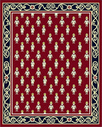 Crimson Regal Soldier Repeating Border Rug