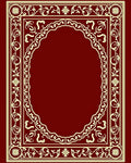 Crimson and Gold Detailed Floral Arch Rug