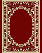 Crimson and Gold Detailed Floral Arch Rug