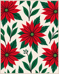 Red Poinsettia Floral Arrangement Rug